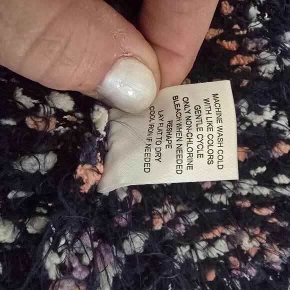 PEYTON PRIMROSE OPEN CARDIGAN BLUE WITH PINK WHITE MINGLED SPECKS WOMENS SIZE M - Picture 6 of 9